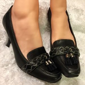 Nine & Co Black 8 Pumps Heels Stilettos Square Toe